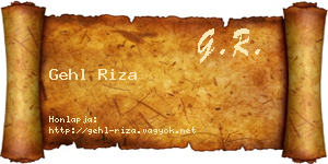 Gehl Riza névjegykártya